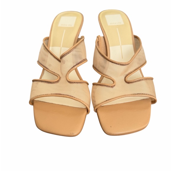 Dolce Vita Tan Mesh Heels - Picture 6 of 12